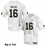 Notre Dame Fighting Irish Men's KJ Wallace #16 White Under Armour Authentic Stitched Big & Tall College NCAA Football Jersey HVM1099FU